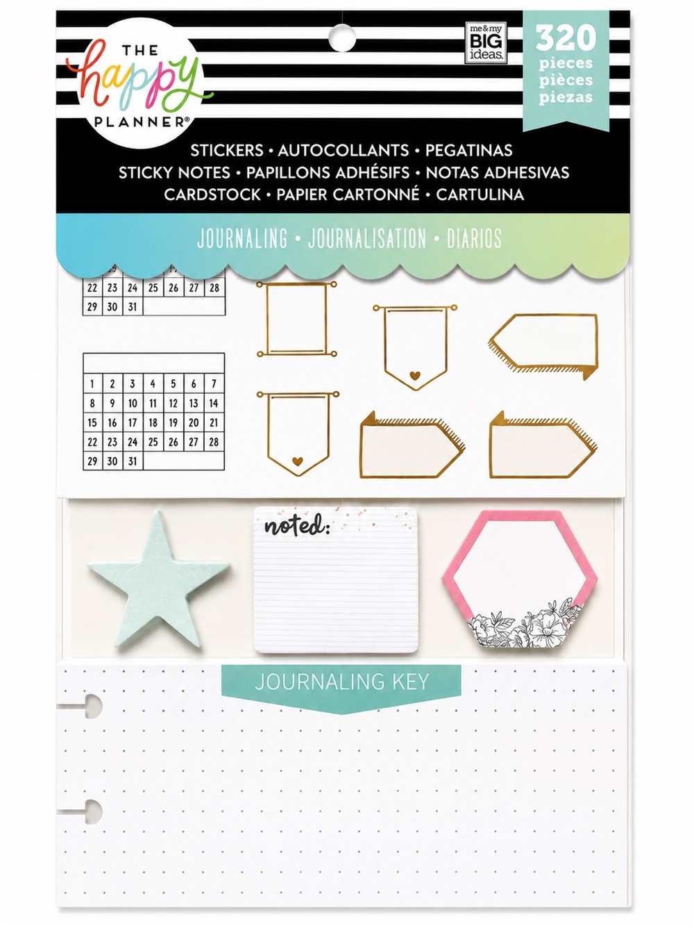 The Happy Planner Journaling Kit 320 Piece Stickers Sticky Notes Cardstock